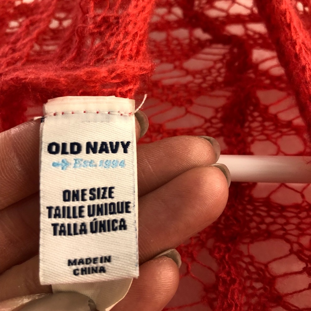 SOLD-Old Navy Red Infinity Scarf - Picture 5 of 6